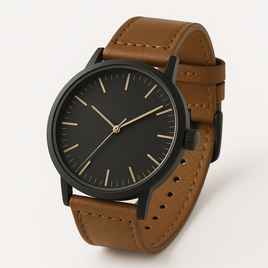 Mens Watch With Leather Strap